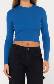 AMELIA CROPPED LONG SLEEVE KNIT TOP