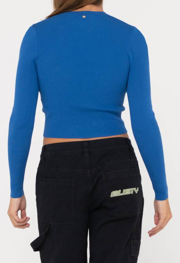 AMELIA CROPPED LONG SLEEVE KNIT TOP