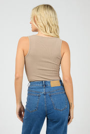 WASHED RIB SCOOP NECK TANK