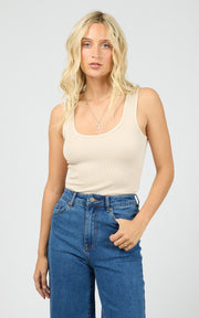 WASHED RIB SCOOP NECK TANK