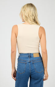 WASHED RIB SCOOP NECK TANK