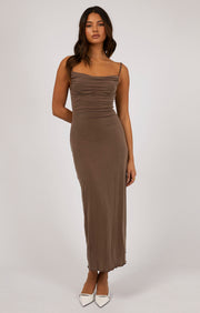 LUXE COWL NECK MAXI DRESS