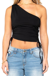 LANI ONE SHOULDER ROUCHED TOP