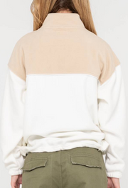 TONAL DIVISION HALF ZIP POLAR FLEECE