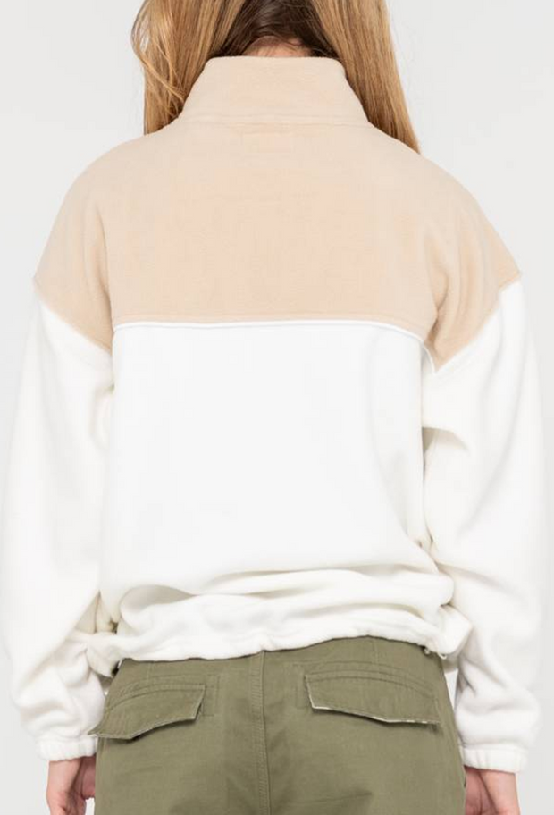 TONAL DIVISION HALF ZIP POLAR FLEECE