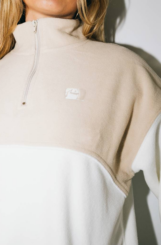 TONAL DIVISION HALF ZIP POLAR FLEECE