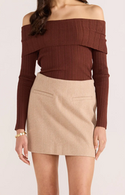 ZOE OFF SHOULDER KNIT TOP