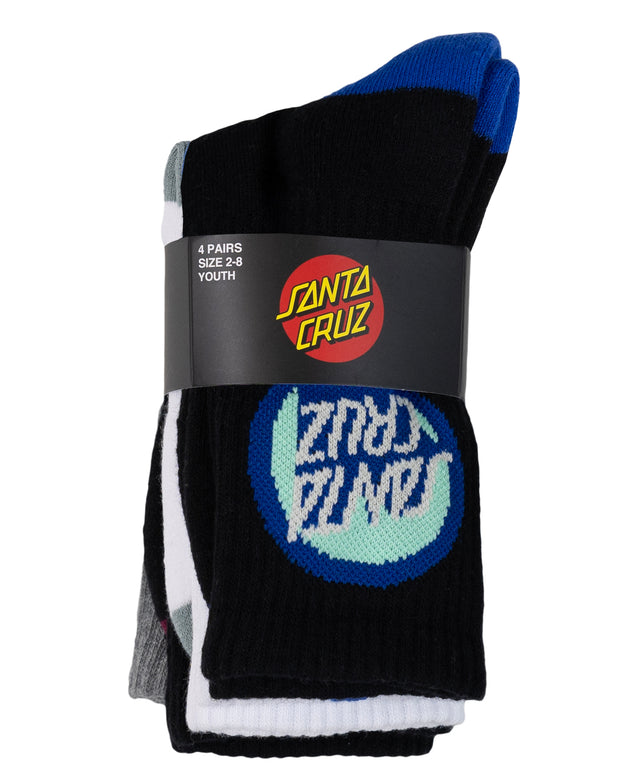 BOLD SHADOW DOT CREW SOCK 4PK - BOYS