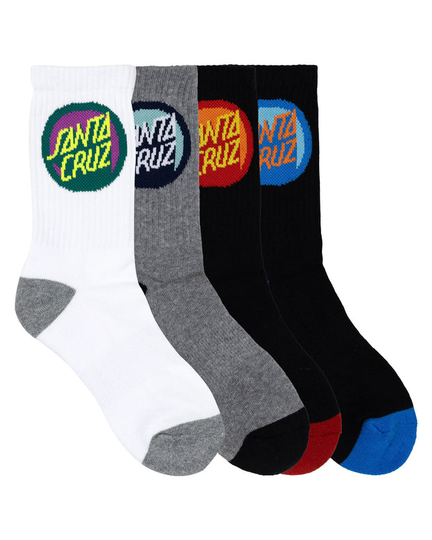 BOLD SHADOW DOT CREW SOCK 4PK - BOYS