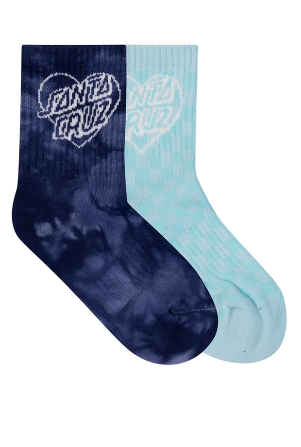 HEART DOT HOLLOW MID SOCK 2PK - GIRLS