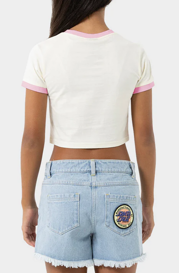 GROOVY STACK FRONT SHORT SLEEVE BABY TEE - GIRLS