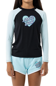 CHECKER HEART DOT FRONT RASH GUARD