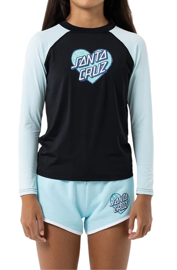 CHECKER HEART DOT FRONT RASH GUARD