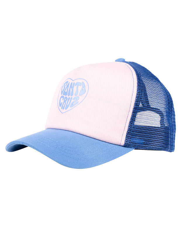 BALLOON HEART CURVE PEAK TRUCKER CAP - GIRLS