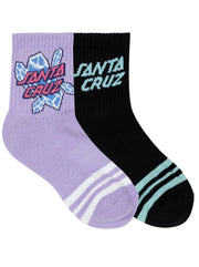 CRYSTAL STACK MID SOCK 2PK - GIRLS