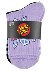 CRYSTAL STACK MID SOCK 2PK - GIRLS