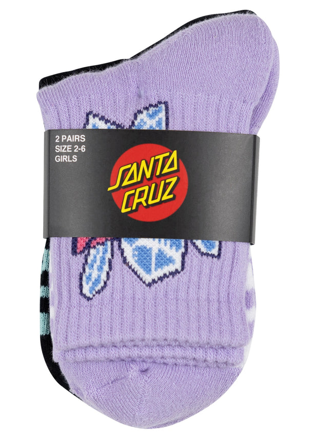 CRYSTAL STACK MID SOCK 2PK - GIRLS