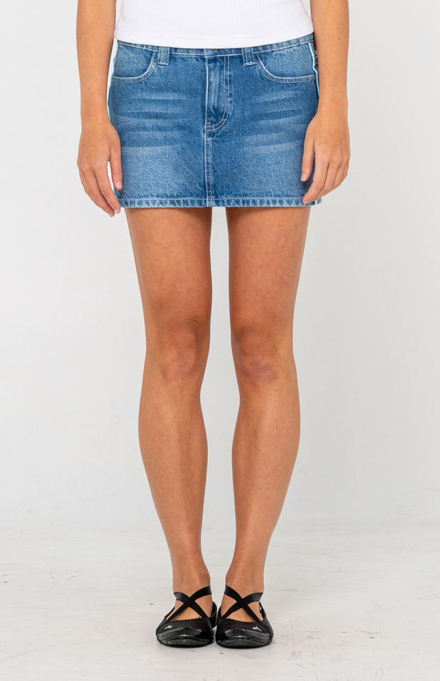 FLIP MOMMY LOW RISE MINI DENIM SKIRT