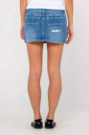 FLIP MOMMY LOW RISE MINI DENIM SKIRT