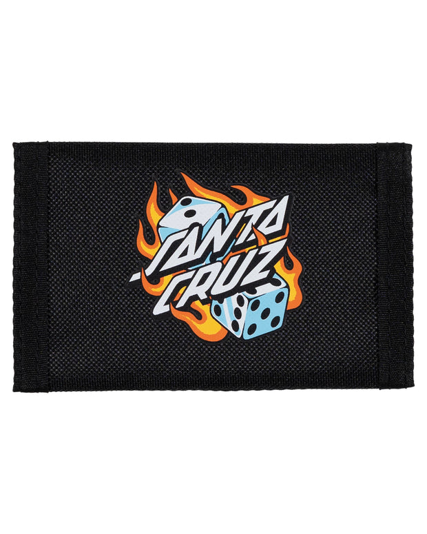 FLAMING DICE DOT VELCRO WALLET