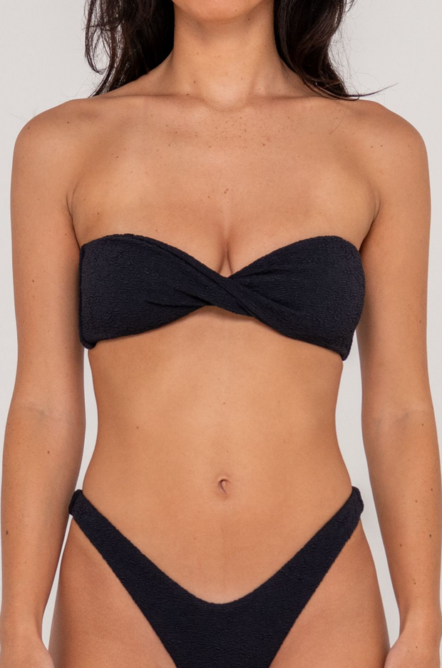 SANDALWOOD BANDEAU TWIST BIKINI TOP