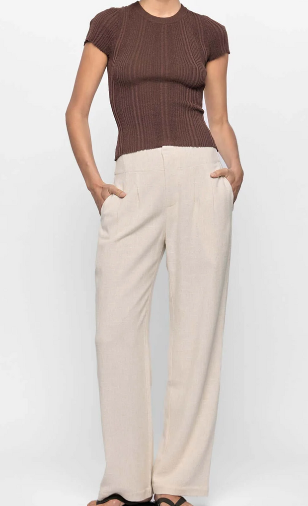 MAYA RIBBED KNIT TEE