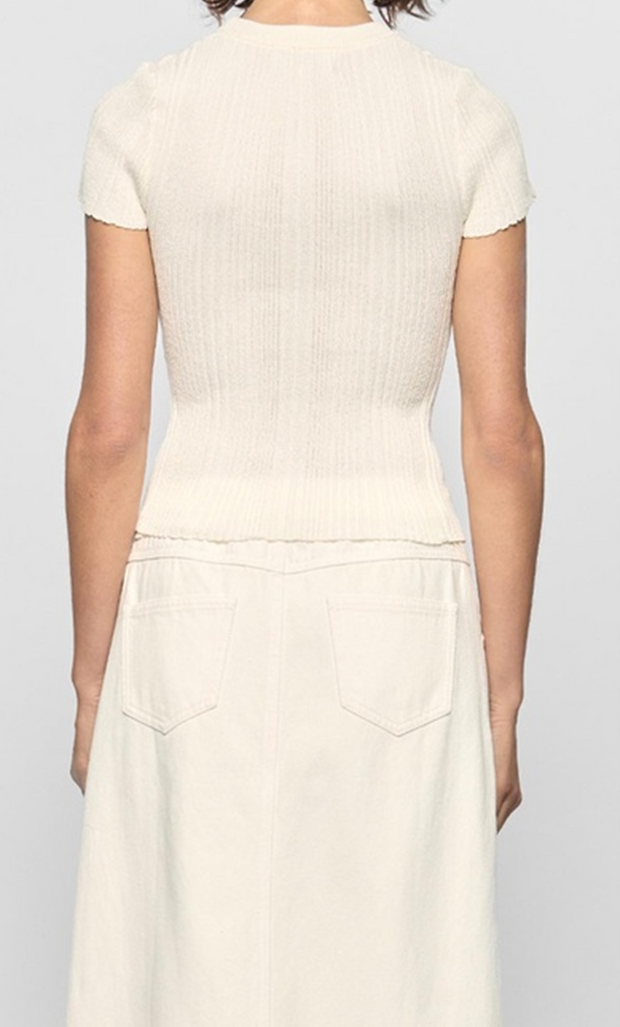 MAYA RIBBED KNIT TEE