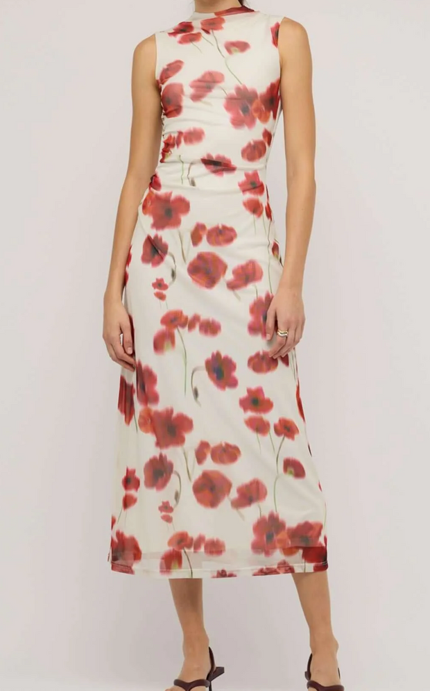 LUMI MESH MIDI DRESS