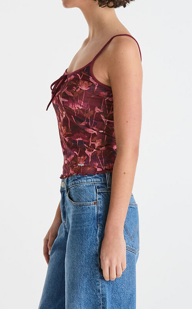 FLORAL FIELDS MESH CAMI