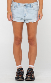PHEONIX LOW RISE DENIM MINI SHORT